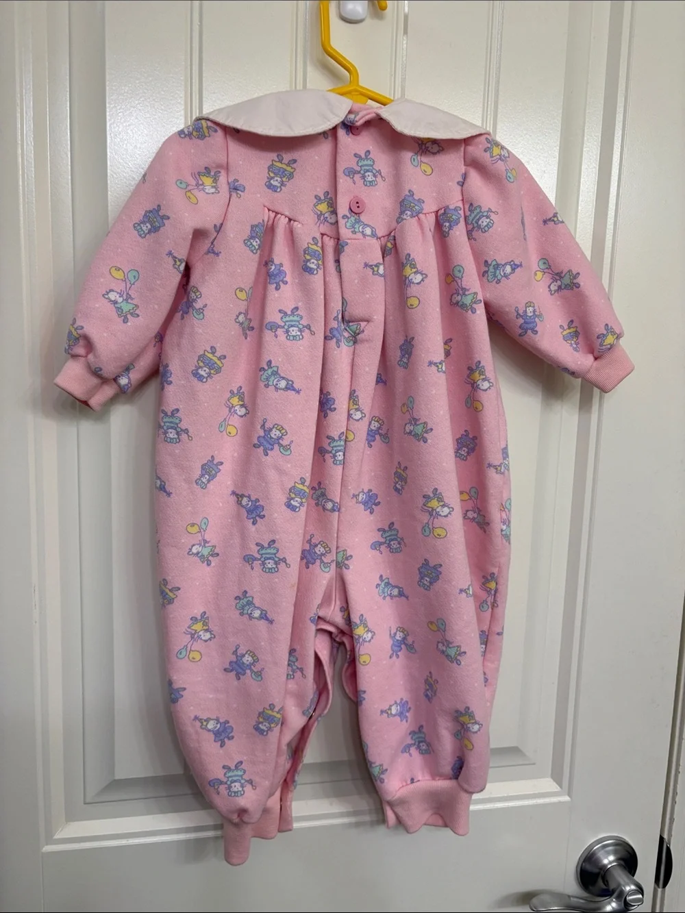 Vintage OshKosh B'gosh‎ Pink Romper with White Peter Pan Collar birthday